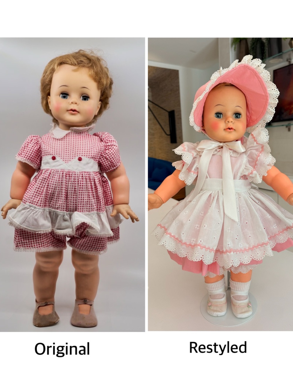 Rare Vintage 1960s Ideal Toy Corp Kissy Doll 22” Unique Restyled Display w/Stand